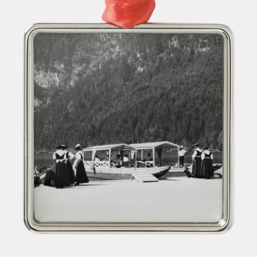 Konigssee、c.1910のボート メタルオーナメント (正面)
