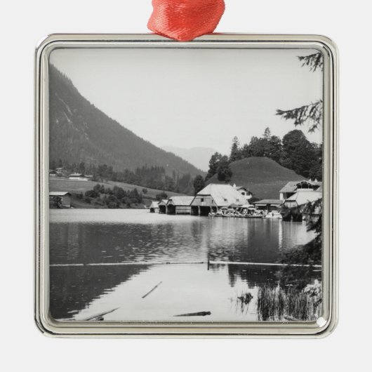 Konigssee、c.1910のボート メタルオーナメント (正面)