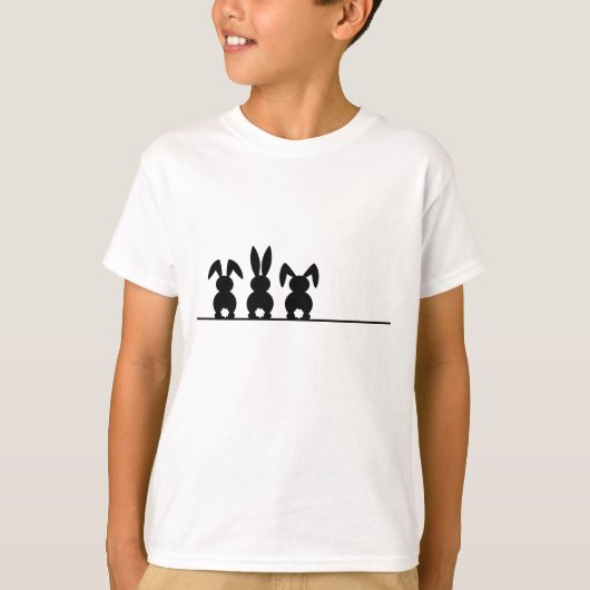 Konijn silhouet. Vrolijk Pasen of paas feest. Ei. Tシャツ (正面)