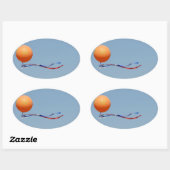 Koninginnedag Queensデイバルーン 楕円形シール (シート)