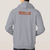 Koningsdag ‘Gezellig’ hoodie - oranje tekst -  パーカ (裏面)