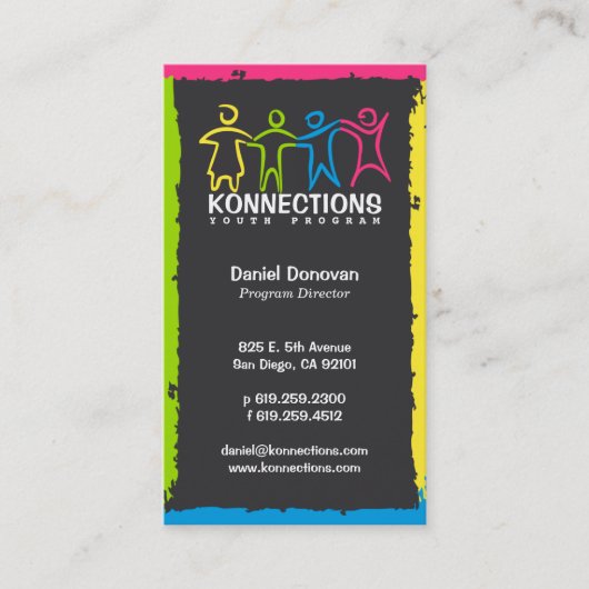 Konnectionsの青年プログラム非営利名刺 名刺 (正面)