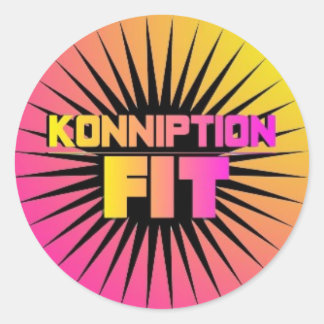 Konniption Fitブラックスターステッカー ラウンドシール