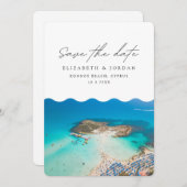 Konnosビーチキプロスウェディングザデイト 招待状 (正面/裏面)