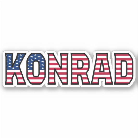 Konrad Name Vorname USA Sticker Stickerset シール (正面)