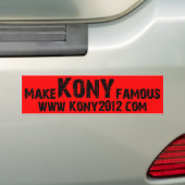 Konyを有名に- Kony 2012年作って下さい バンパーステッカー (車上)