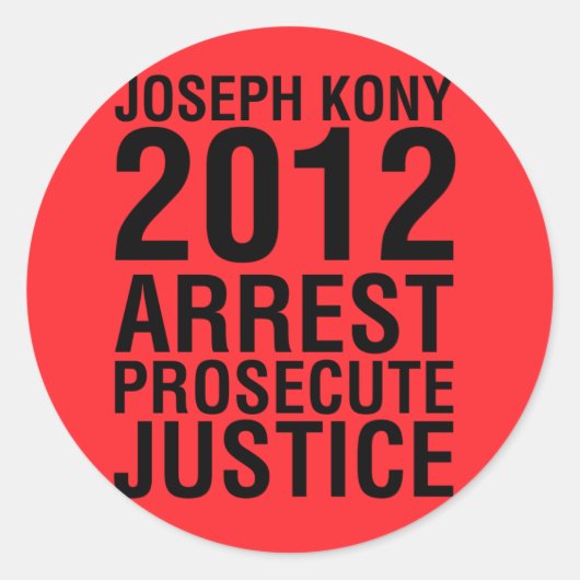 Kony2012逮捕Cupitte Justiceラウンドステッカー ラウンドシール (正面)