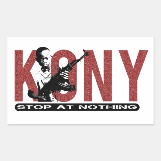 KONY – 無ストップ事で。子ども兵士 長方形シール (正面)