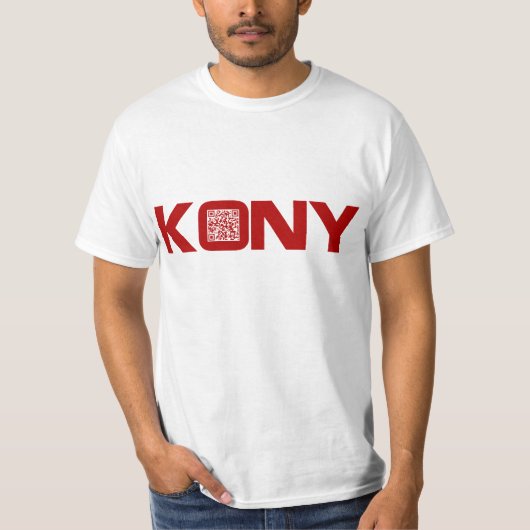Kony 2012のビデオ赤QRコードヨセフKony Tシャツ (正面)