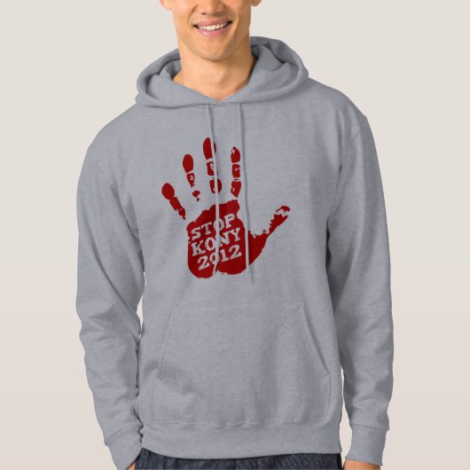 Kony 2012の赤のHandprint停止ヨセフKony パーカ (正面)