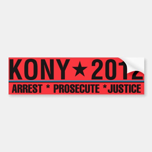 KONY 2012の阻止は正義のバンパーステッカーを行ないます バンパーステッカー (正面)