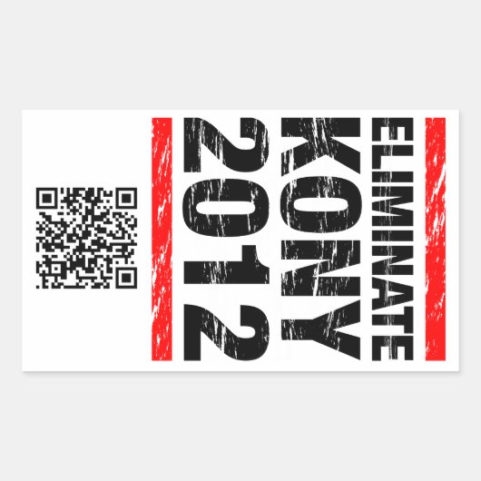 Kony 2012ステッカーの排除 長方形シール (正面)