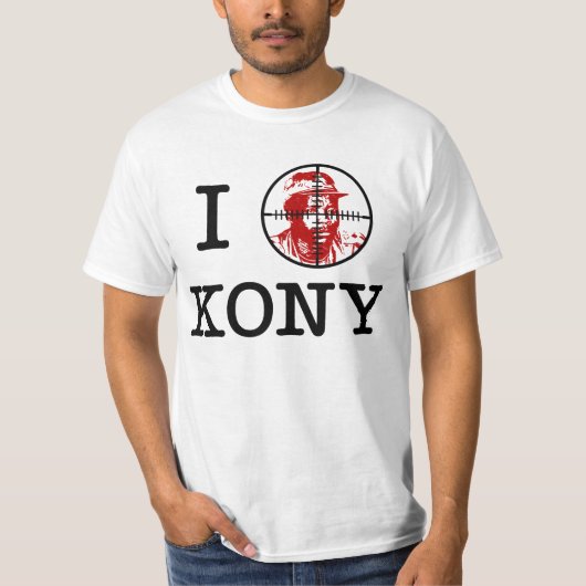 Kony 2012年のヨセフKonyターゲットクロスヘア Tシャツ (正面)