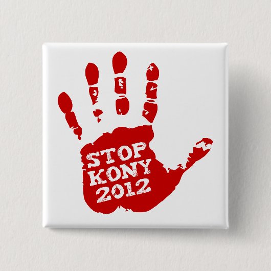Kony 2012年のHandprint停止ヨセフKony 缶バッジ (正面)