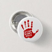 Kony 2012年のHandprint停止ヨセフKony 缶バッジ (正面&裏面)