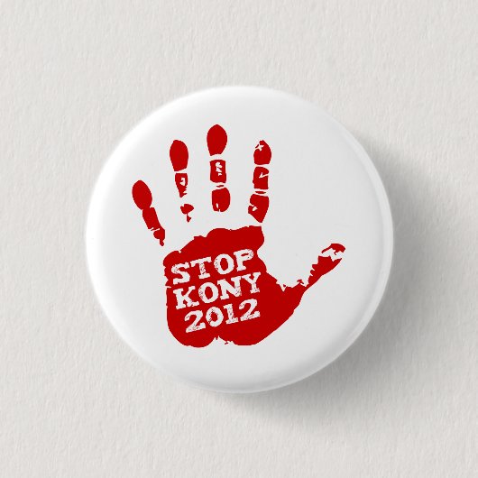 Kony 2012年のHandprint停止ヨセフKony 缶バッジ (正面)