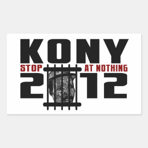 Kony 2012年-何もの停止 長方形シール