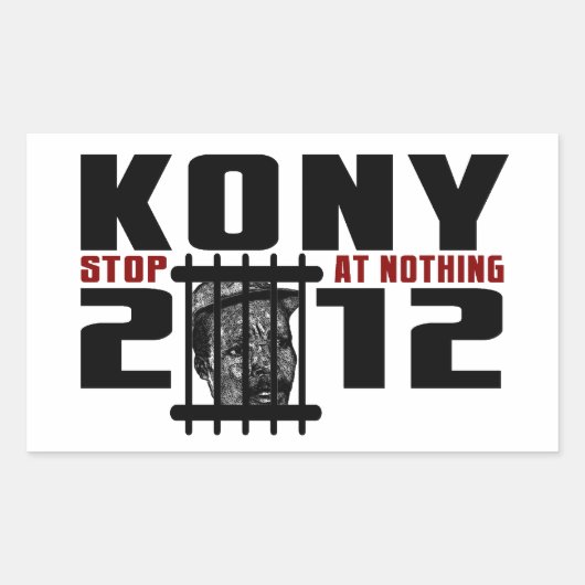 Kony 2012 – 無ストップ値です 長方形シール (正面)