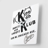 KOO KOO KLUB,シカゴ,イリノイ スクエア壁時計 (傾斜)