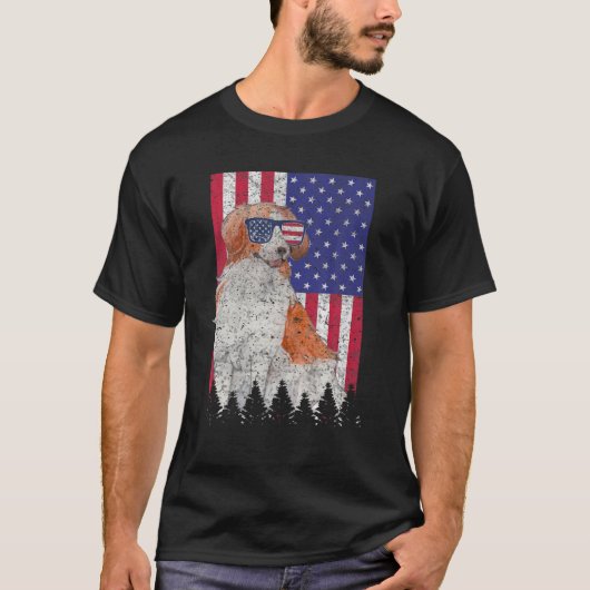Kooikerhondje愛国犬USAプライドアメリカンFla Tシャツ (正面)