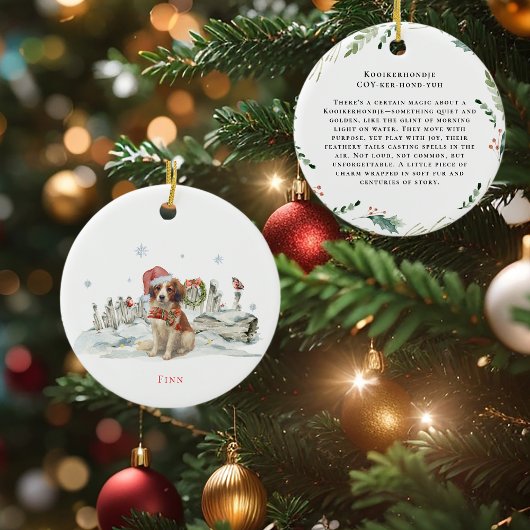 Kooikerhondje水彩犬 | モノグラム セラミックオーナメント