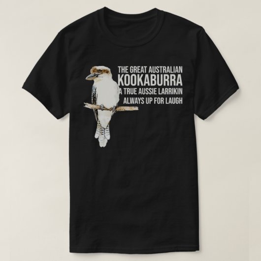 Kookaburra笑いオおもしろいーストラリア笑い鳥ク Tシャツ (デザイン正面)