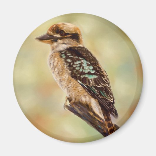 Kookaburra – オーストラリアのバードアート マグネット (正面)
