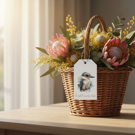 Kookaburra on a Branch、カスタム ギフトタグ