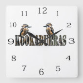 KookaburrasはKookaburrasで作られた言葉だ スクエア壁時計 (正面)