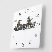 KookaburrasはKookaburrasで作られた言葉だ スクエア壁時計 (傾斜)