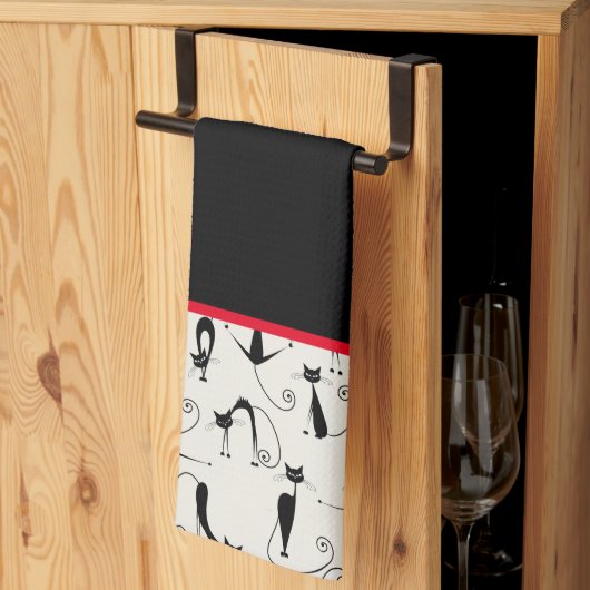 Kooky黒猫 キッチンタオル (三つ折り)