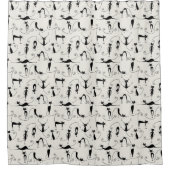 Kooky黒猫 シャワーカーテン (正面)