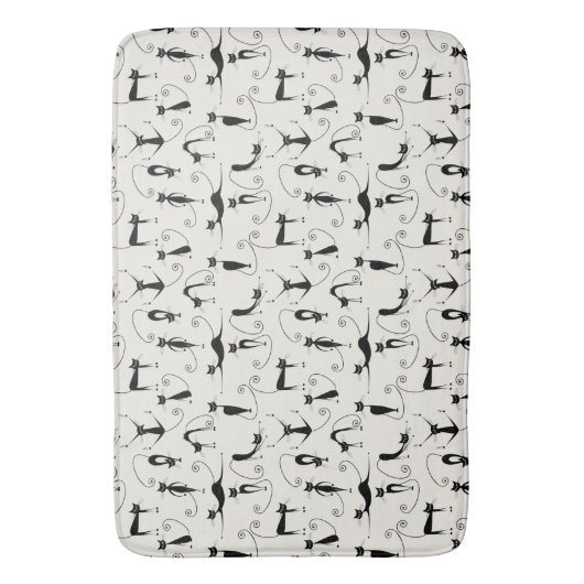 Kooky黒猫 バスマット (正面縦)