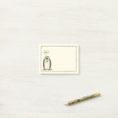 Kooky Cartoon Owlハート枠 ポストイット (デスク上)