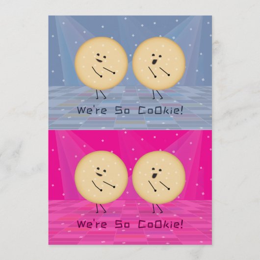 Kooky Cookies Cuttable Valentine Cards Pink, Denim サンキューカード (正面)