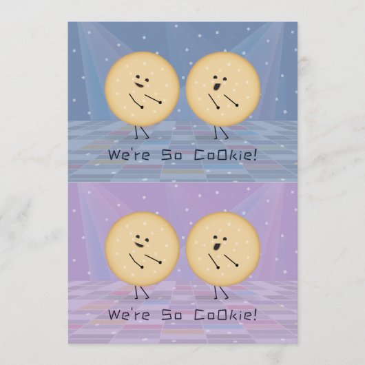 Kooky Cookies Cuttable Valentine Cards Purple Blue サンキューカード (正面)