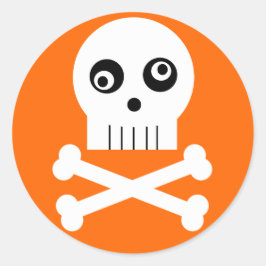 Kooky Googleyアイドスカルハロウィンステッカー ラウンドシール