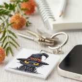 Kooky Halloweenアイコン:黒猫のキャラはっきりしたチャ キーホルダー (正面右)