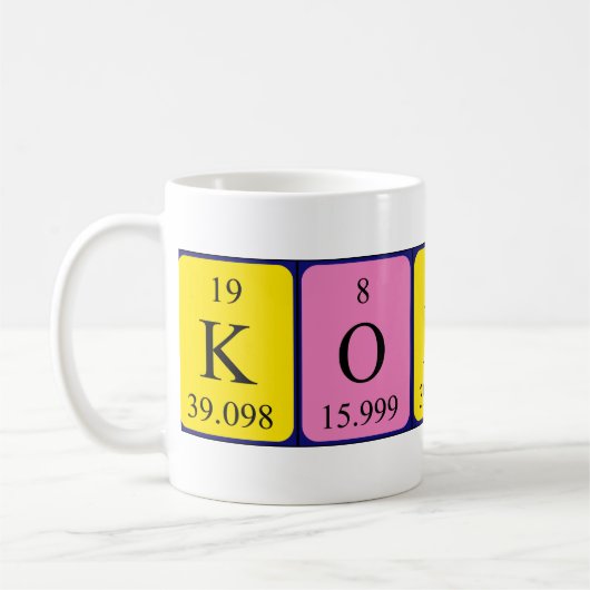 Koona期別テーブル名mug コーヒーマグカップ (左)