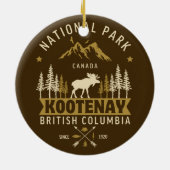 Kootenay National Park Canada Vintage Landscape セラミックオーナメント (裏面)