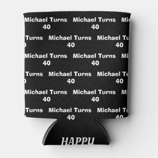 Koozieへの40歳の誕生日パーソナライズされた贈り 缶クーラー (正面)