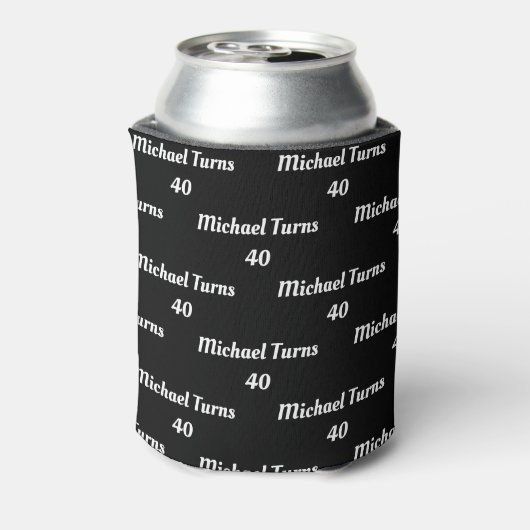 Koozieへの40歳の誕生日パーソナライズされた贈り 缶クーラー (缶裏面)