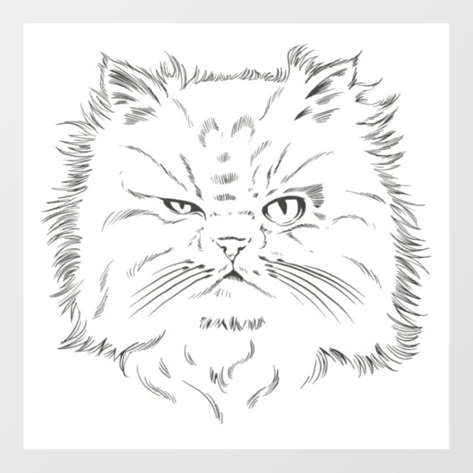 Kopfzeichnung einer Perserkatze ウィンドウサイン (シート)