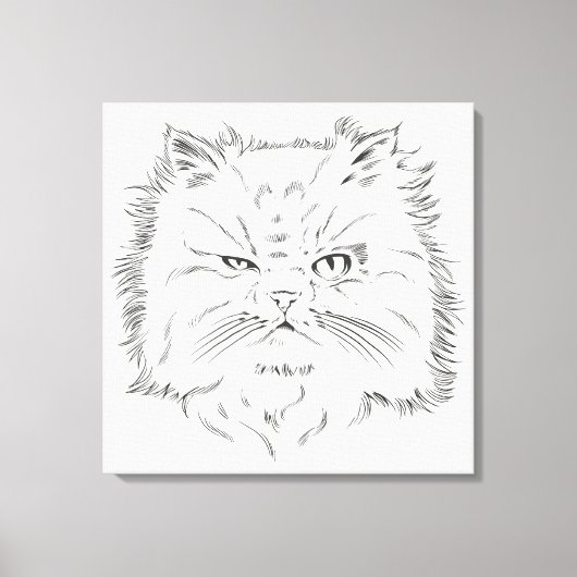 Kopfzeichnung einer Perserkatze キャンバスプリント (正面)