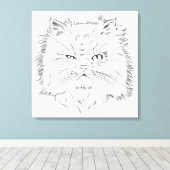 Kopfzeichnung einer Perserkatze キャンバスプリント (インサイチュ (ウッドフロア))