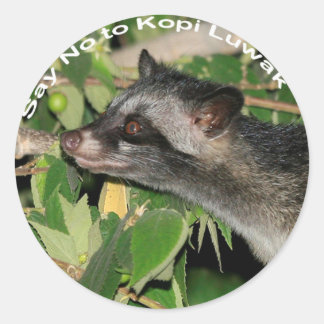 Kopi Luwakステッカーにノーと言う ラウンドシール