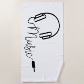 Koptelefoon voor muziek app, radio of mp3 luiteren ビーチタオル (正面)