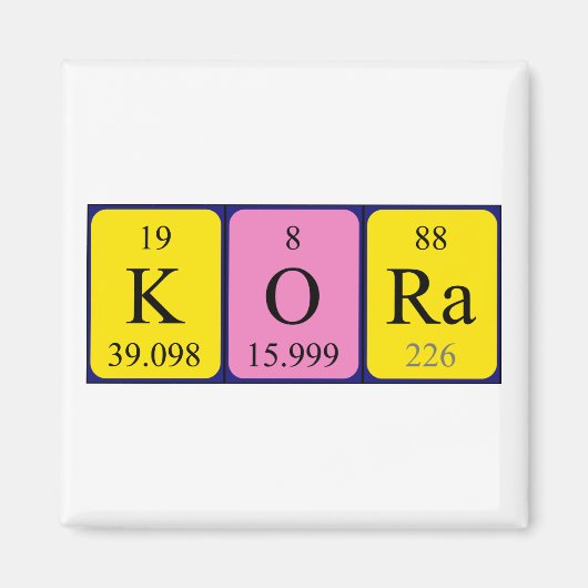 Kora周期表名磁石 マグネット (正面)