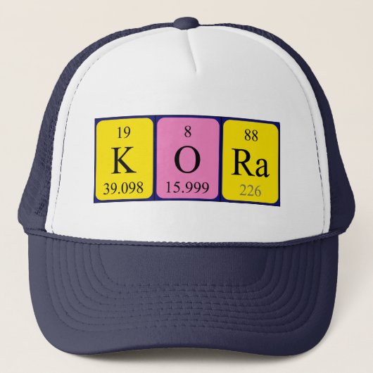 Kora定期的なテーブル名hat キャップ (正面)