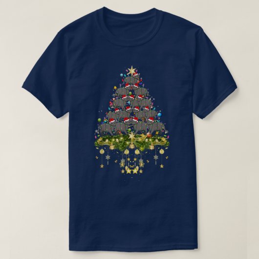 Korat Cat Christmas Tree Lights Funny Xmas Lover Tシャツ (デザイン正面)